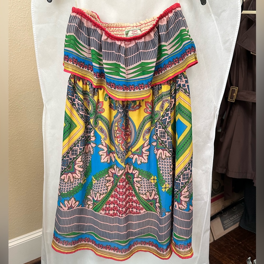 Flying Tomato Strapless Ruffle Top dress, Size: Large (10/12)